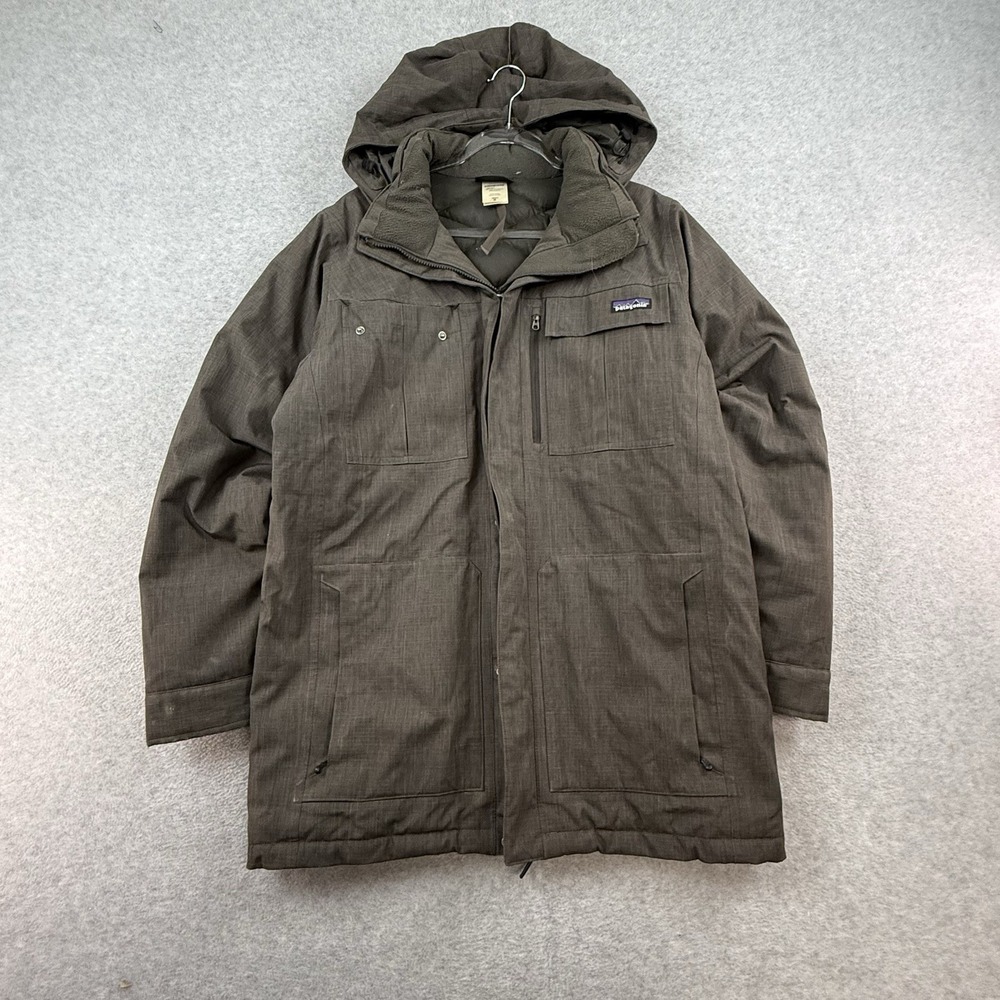 Patagonia Shotover Drab Green‎ Down Parka Jacket Hooded Size M Men's Medium